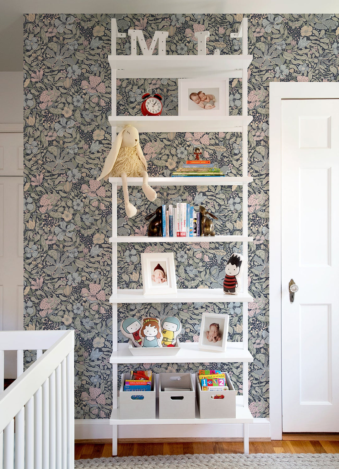 Midsommar Dark Blue Floral Medley Wallpaper by A-Street Prints Designer
