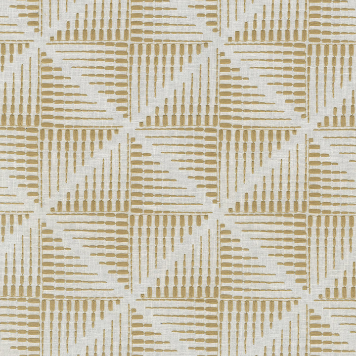 Maddox Emb Golden 411230 by PKL Studio Designer Fabric Base 52% Polyester, 48% Cotton Emb 100% Polyester India 51000 Horizontal: 6.25 and Vertical: 6.25 54 - Swanky Fabrics -