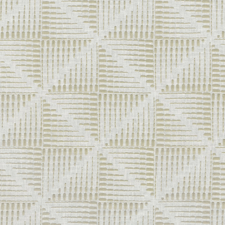 Maddox Emb Flax 411232 by PKL Studio Designer Fabric Base 52% Polyester, 48% Cotton Emb 100% Polyester India 51000 Horizontal: 6.25 and Vertical: 6.25 54 - Swanky Fabrics -