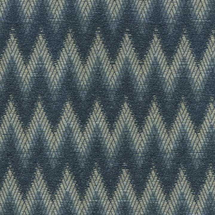 Chevron Chenille Indigo 411250 by PKL Studio Designer Fabric 93% Polyester, 7% Cotton India 51000 Horizontal: 1.75 and Vertical: 4 54 - Swanky Fabrics -