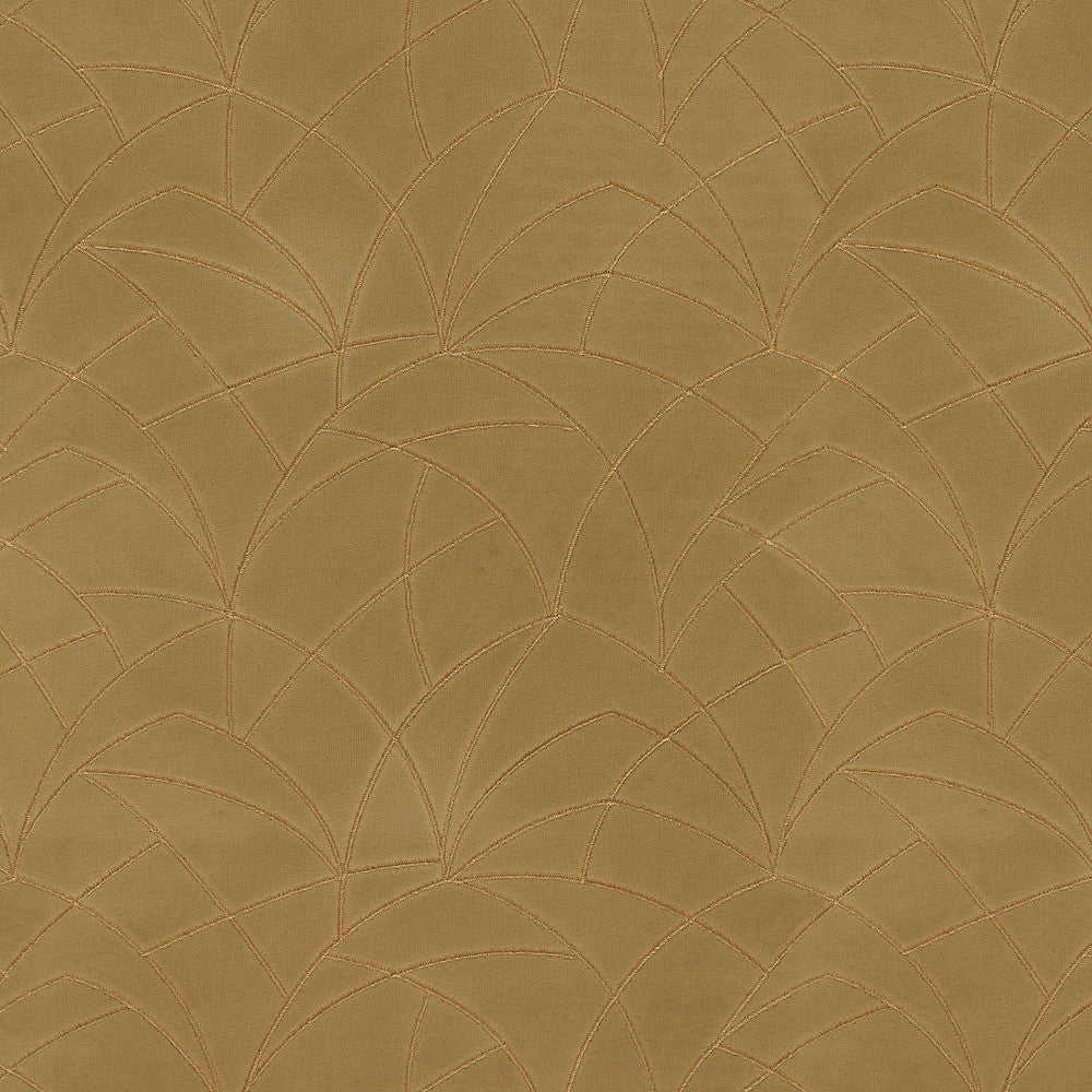 Curvature Embroidery Golden 411274 by PKL Studio Designer Fabric - 95% polyester, 5% rayon Embroidery 100% rayon India 51000 Horizontal: 9 and Vertical: 6 55/54 - Swanky Fabrics -