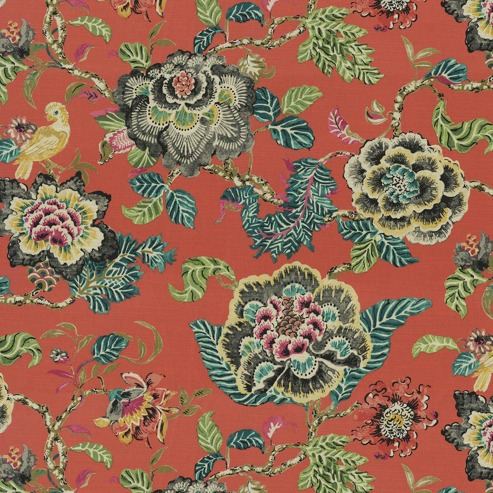Summer Palace Paprika 411430 by PKL Studio Designer Fabric - 100% cotton China 24000 Horizontal: 27 and Vertical: 25.25 54/55 - Swanky Fabrics -