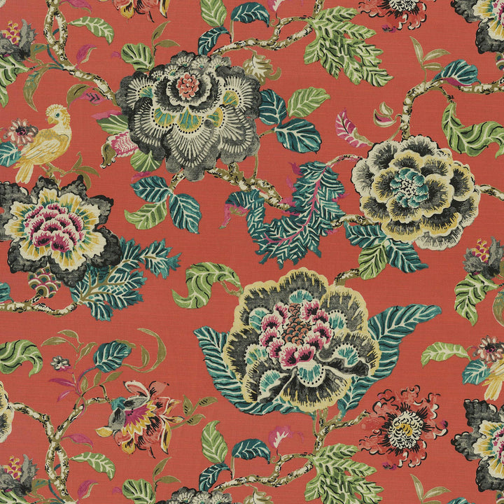 Summer Palace Paprika 411430 by PKL Studio Designer Fabric - 100% cotton China 24000 Horizontal: 27 and Vertical: 25.25 54/55 - Swanky Fabrics -