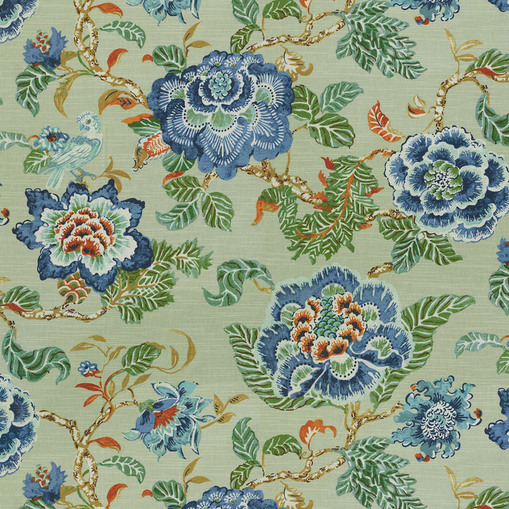 Summer Palace Matcha 411431 by PKL Studio Designer Fabric - 100% cotton China 24000 Horizontal: 27 and Vertical: 25.25 54/55 - Swanky Fabrics -