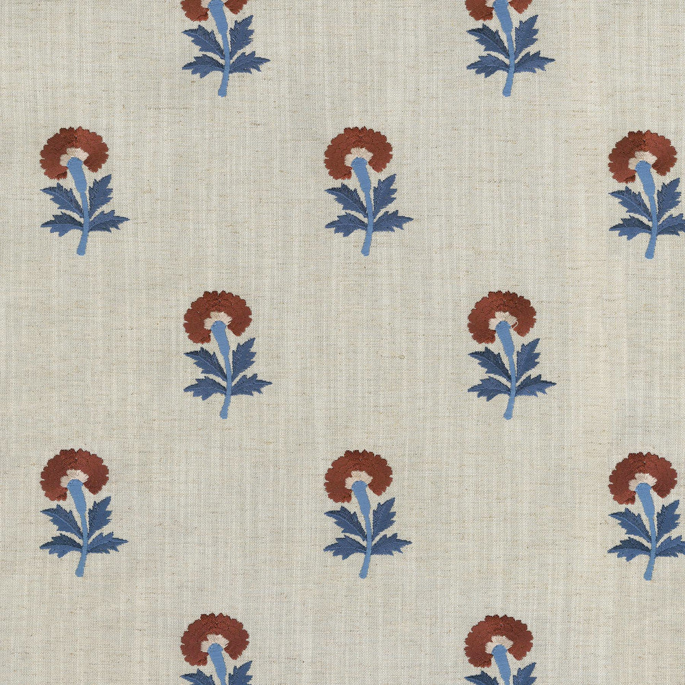 Thistle Embroidery Americana 411490 by PKL Studio Designer Fabric - 82% polyester, 11% cotton, 7% linen Emboidery 100% rayon India 51000 Horizontal: 5.3 and Vertical: 6.2 54 - Swanky Fabrics -