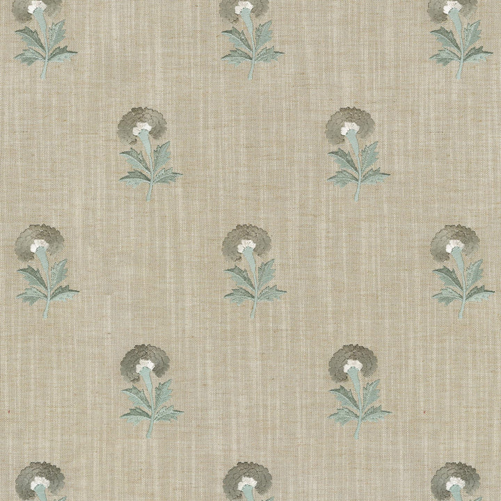 Thistle Embroidery Shoreline 411493 by PKL Studio Designer Fabric - 82% polyester, 11% cotton, 7% linen Emboidery 100% rayon India 51000 Horizontal: 5.3 and Vertical: 6.2 54 - Swanky Fabrics -