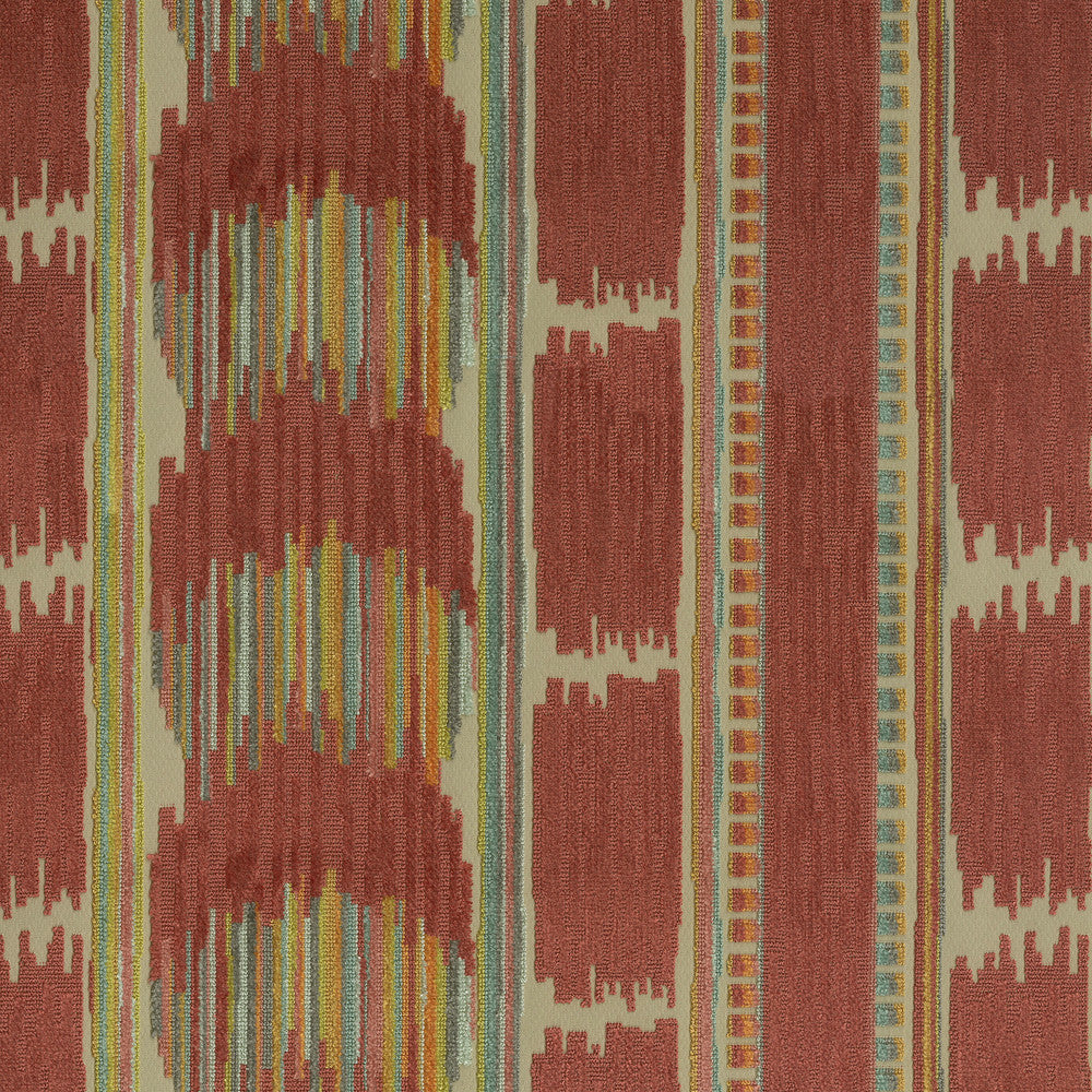 Velvet Ikat Carnival 411540 by PKL Studio Designer Fabric - 42% polyester, 58% rayon, acrylic backed India 51000 Horizontal: 13.5 and Vertical: 4.7 54 - Swanky Fabrics -