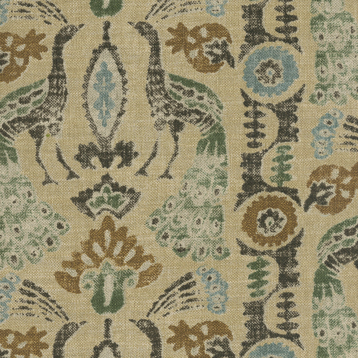 Peacock Parade Coal 411601 by PKL Studio Designer Fabric - 75% cotton, 25% linen Pakistan 27000 Horizontal: 13.5 and Vertical: 12.75 54 - Swanky Fabrics -