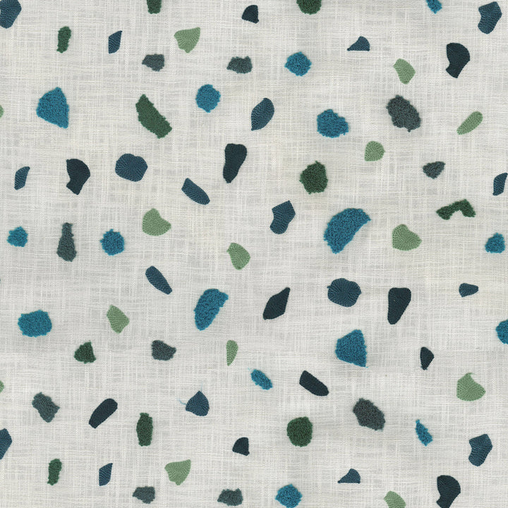 Terrazzo Emb Lapis 411612 by PKL Studio Designer Fabric - 100% cotton Embroidery 100% acrylic India 51000 Horizontal: 16.7 and Vertical: 15.3 54 - Swanky Fabrics -