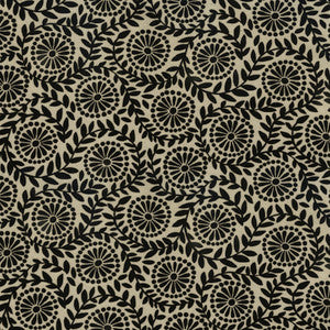Flock Botanical Black 411640 by PKL Studio Designer Fabric