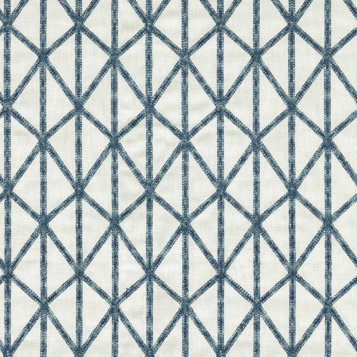 Matrix Emb Indigo 411820 by PKL Studio Designer Fabric Base 50% Polyester, 50% Cotton Emb 100% Polyester India 51000 Horizontal: 2.63 and Vertical: 3 55 - Swanky Fabrics -