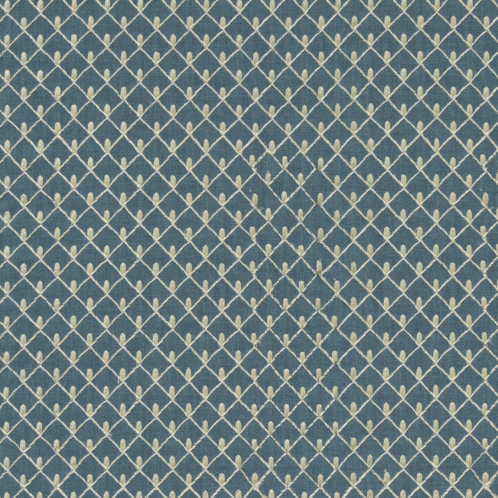 Picot Emb Indigo 411840 by PKL Studio Designer Fabric Base 50% Polyester, 50% Cotton Emb 100% Rayon India 51000 Horizontal: 1 and Vertical: 1 55 - Swanky Fabrics -