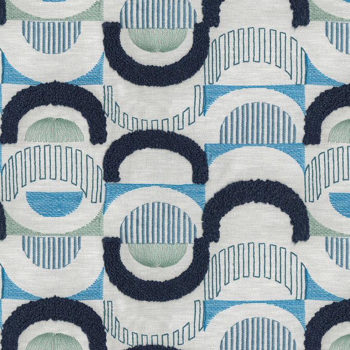 Half Moon Emb Luna 411871 by PKL Studio Designer Fabric Base 71% Polyester 29% Cotton Emb 100% Rayon India 51000 Horizontal: 12.5 and Vertical: 9.25 54 - Swanky Fabrics -