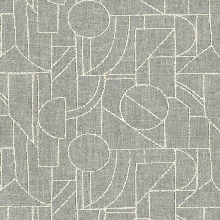 Building Blocks Emb Smoke 411881 by PKL Studio Designer Fabric Base 52% Cotton, 48% Polyester Emb 85% Cotton, 15% Rayon India 51000 Horizontal: 13.5 and Vertical: 9.25 55 - Swanky Fabrics -
