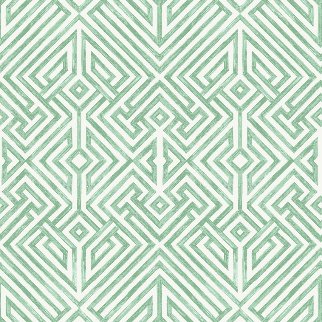 Lyon Green Geometric Key Wallpaper by A-Street Prints Designer