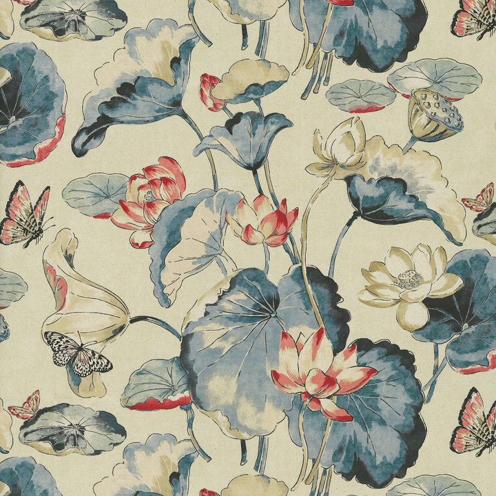Water Garden Indigo 412262 by PKL Studio Designer Fabric 80% Cotton, 20% Linen China 15000 Horizontal: 27 and Vertical: 25.25 54/55 - Swanky Fabrics -