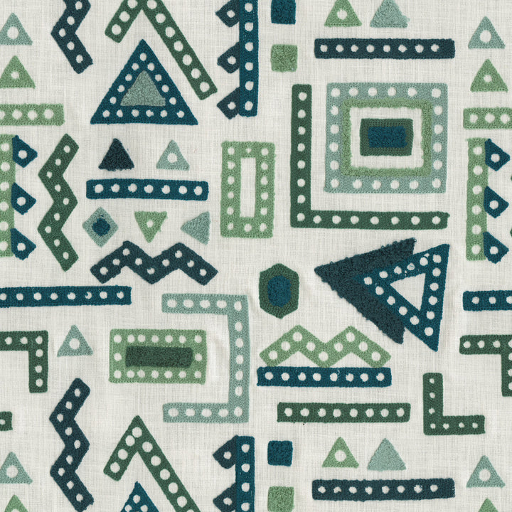 Geoscape Emb Caspian 412362 by PKL Studio Designer Fabric Base 100% cotton, Emb: 100% acrylic India 51000 Horizontal: 17 and Vertical: 15.25 54 - Swanky Fabrics -