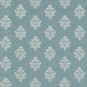 Floral Sprig Emb Chambray 412384 by PKL Studio Designer Fabric