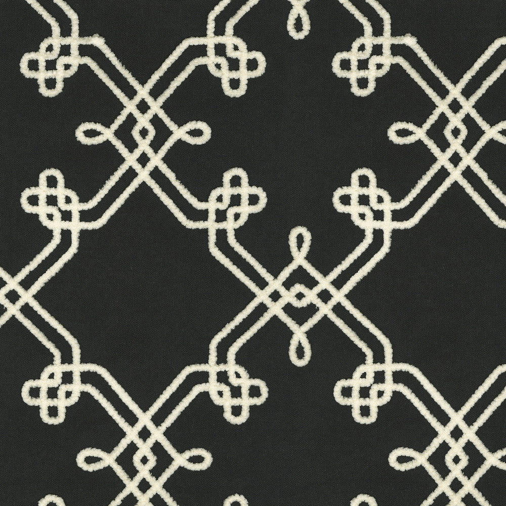 Dynasty Emb Onyx 412444 by PKL Studio Designer Fabric Base 60% polyester, 30% cotton, 10% linen Emb: 100% polyester India 51000 Horizontal: 8.75 and Vertical: 9.25 55 - Swanky Fabrics -