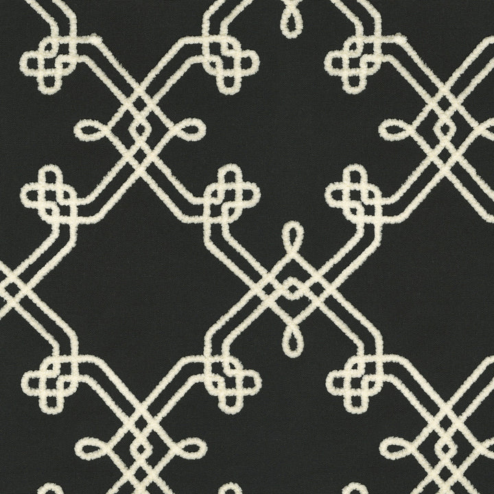 Dynasty Emb Onyx 412444 by PKL Studio Designer Fabric Base 60% polyester, 30% cotton, 10% linen Emb: 100% polyester India 51000 Horizontal: 8.75 and Vertical: 9.25 55 - Swanky Fabrics -