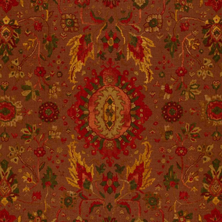 Jahanara Carpet Spice Brown 172791 by Schumacher Designer Fabric Classic Prints 26.75" - Swanky Fabrics -