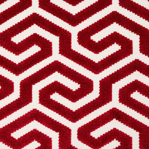 Ming Fret Velvet Red 73105 by Schumacher Designer Fabric