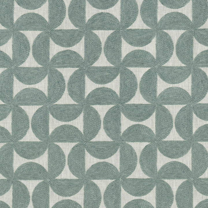 Pinwheels Emb Chambray 412492 by PKL Studio Designer Fabric Base 52% polyester, 48% cotton Emb 60% polyester, 25% cotton, 15% linen India 51000 Horizontal: 4.5 and Vertical: 4.63 55 - Swanky Fabrics -
