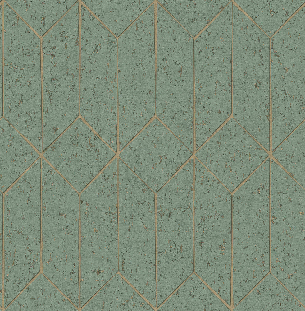 Hayden Mint Concrete Trellis Wallpaper by Advantage Designer Fusion Covers about 56.4 square feet 20.5-in by 33-ft long roll Unpasted 20.9 - Swanky Fabrics -