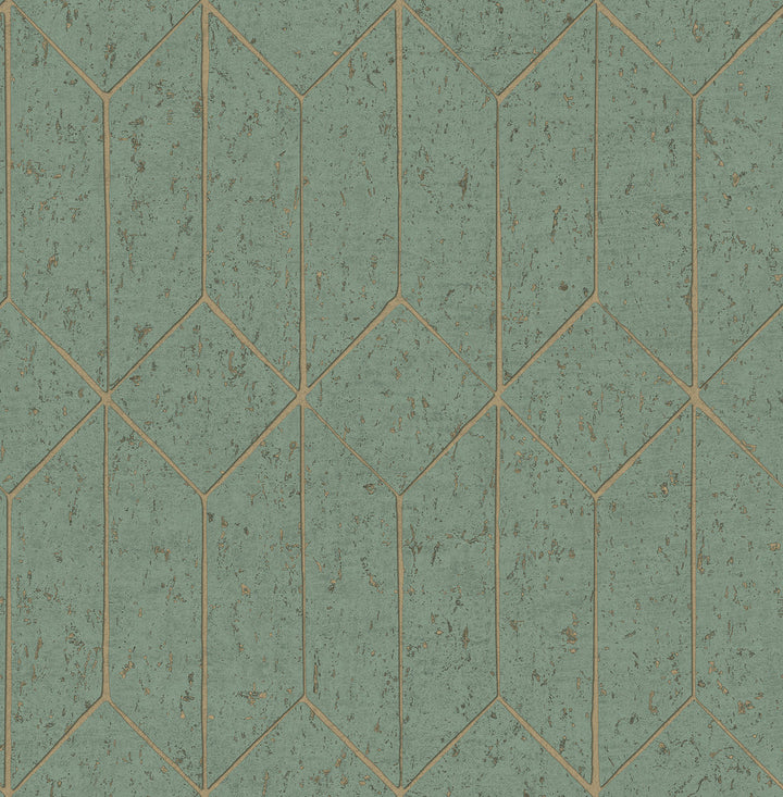 Hayden Mint Concrete Trellis Wallpaper by Advantage Designer Fusion Covers about 56.4 square feet 20.5-in by 33-ft long roll Unpasted 20.9 - Swanky Fabrics -