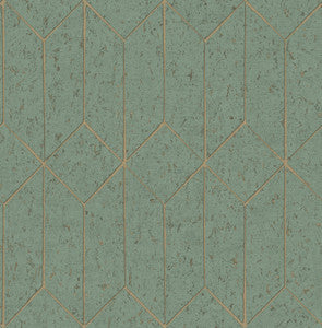 Hayden Mint Concrete Trellis Wallpaper by Advantage Designer