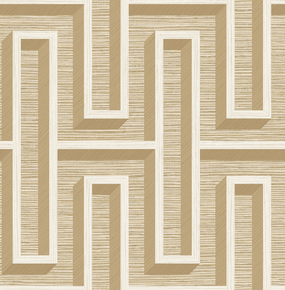 Henley Taupe Geometric Grasscloth Wallpaper by Advantage Designer Fusion Covers about 56.4 square feet 20.5-in by 33-ft long roll Unpasted 20.9 - Swanky Fabrics -