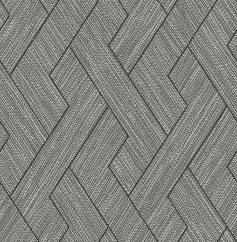 Ember Grey Geometric Basketweave Wallpaper by Advantage Designer Fusion Covers about 56.4 square feet 20.5-in by 33-ft long roll Unpasted 20.9 - Swanky Fabrics -