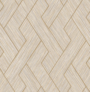 Ember Taupe Geometric Basketweave Wallpaper by Advantage Designer