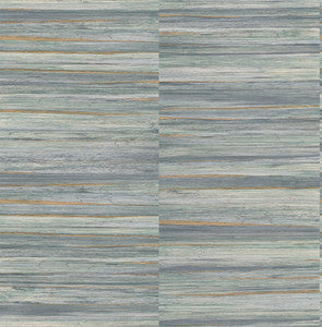 Rowan Blue Faux Grasscloth Wallpaper by Advantage Designer