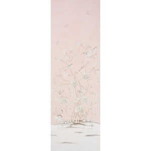 Chinois Palais Vinyl Panel Blush 5010160 by Schumacher Designer Wallpaper