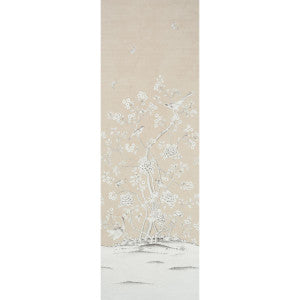 Chinois Palais Vinyl Panel Stone 5010161 by Schumacher Designer Wallpaper