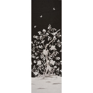 Chinois Palais Vinyl Panel Noir 5010162 by Schumacher Designer Wallpaper