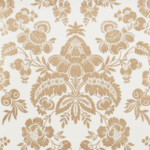 Simone Damask Gold 5009610 by Schumacher Designer Wallpaper