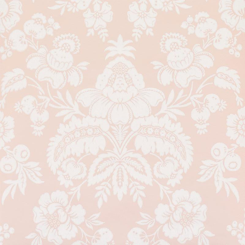 Simone Damask Blush 5009611 by Schumacher Designer Wallpaper New Traditional 10.5" - Swanky Fabrics -