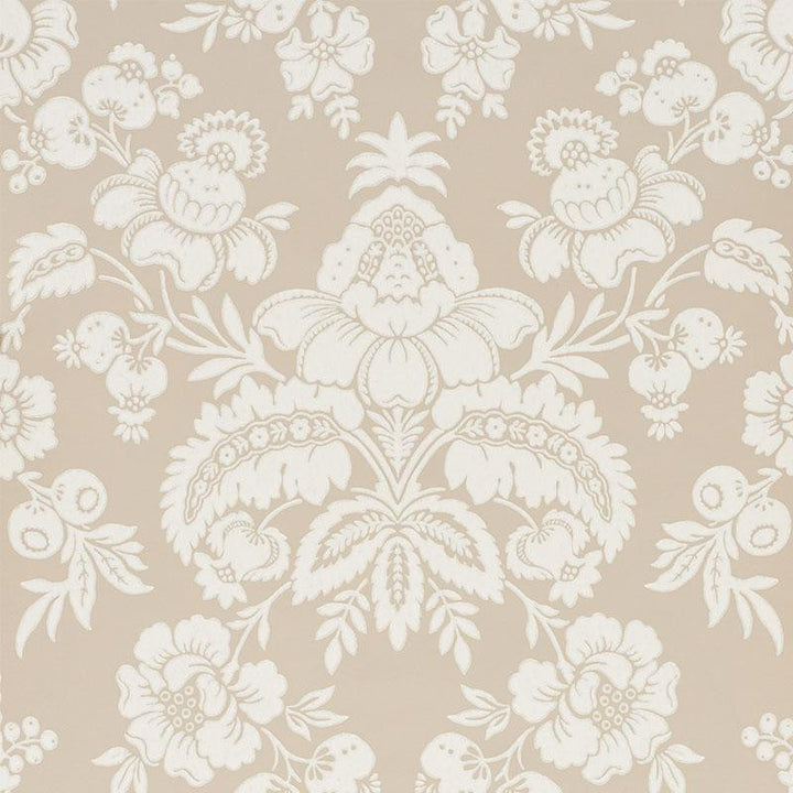 Simone Damask Stone 5009612 by Schumacher Designer Wallpaper New Traditional 10.5" - Swanky Fabrics -