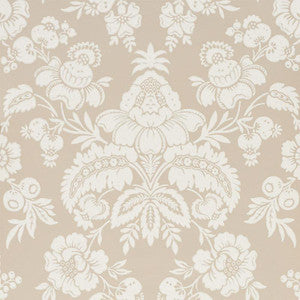 Simone Damask Stone 5009612 by Schumacher Designer Wallpaper