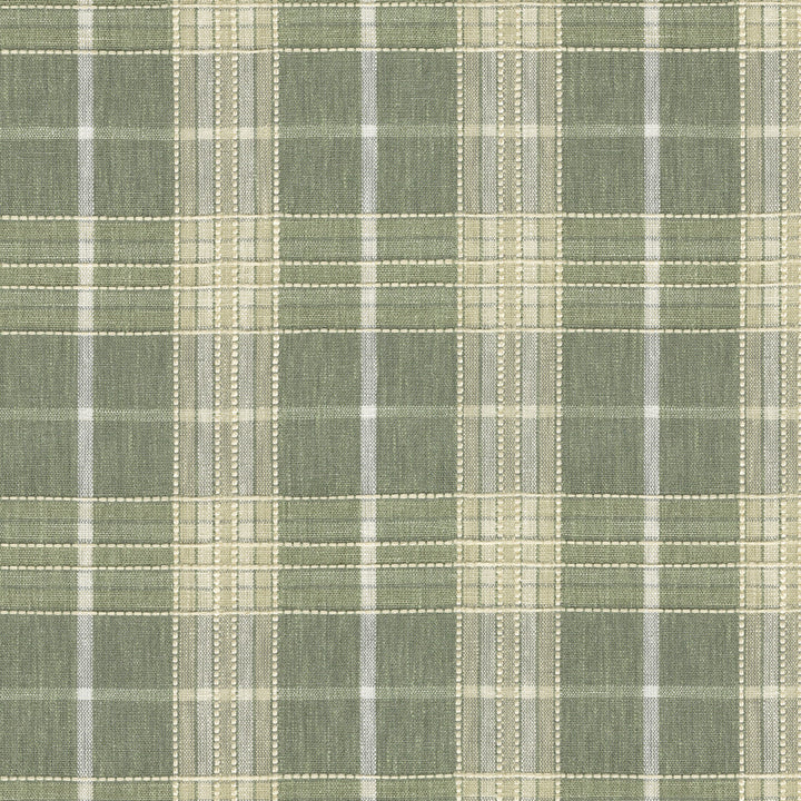 Malcolm Plaid Sage 412570 by PKL Studio Designer Fabric 42% polyester, 42% cotton, 11% rayon, 5% linen India 33500 Horizontal: 4.63 and Vertical: 4.63 54 - Swanky Fabrics -