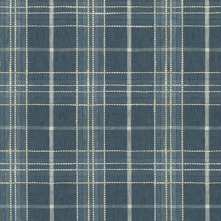 Malcolm Plaid Indigo 412571 by PKL Studio Designer Fabric 42% polyester, 42% cotton, 11% rayon, 5% linen India 33500 Horizontal: 4.63 and Vertical: 4.63 54 - Swanky Fabrics -