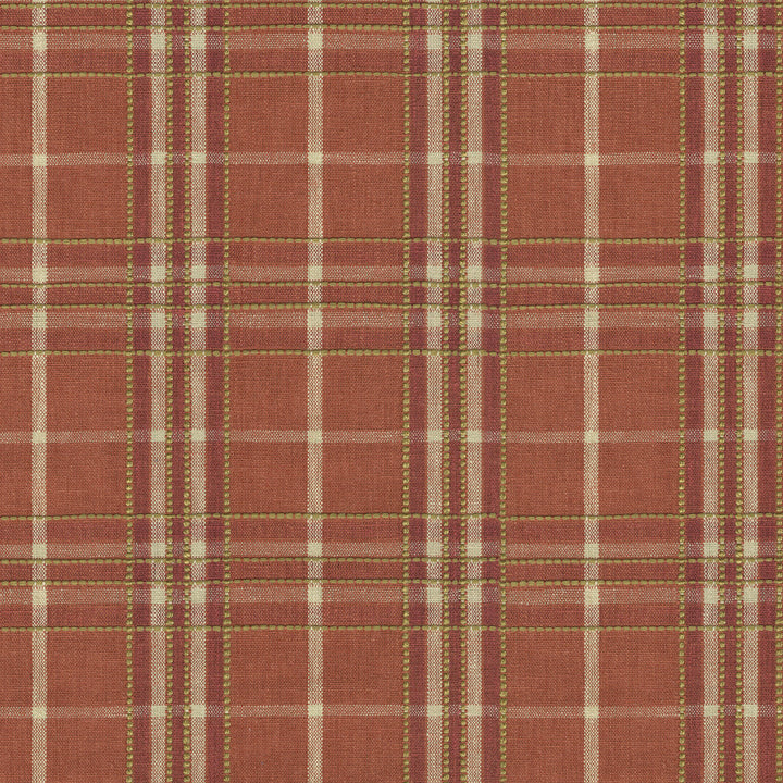 Malcolm Plaid Cinnabar 412573 by PKL Studio Designer Fabric 42% polyester, 42% cotton, 11% rayon, 5% linen India 33500 Horizontal: 4.63 and Vertical: 4.63 54 - Swanky Fabrics -