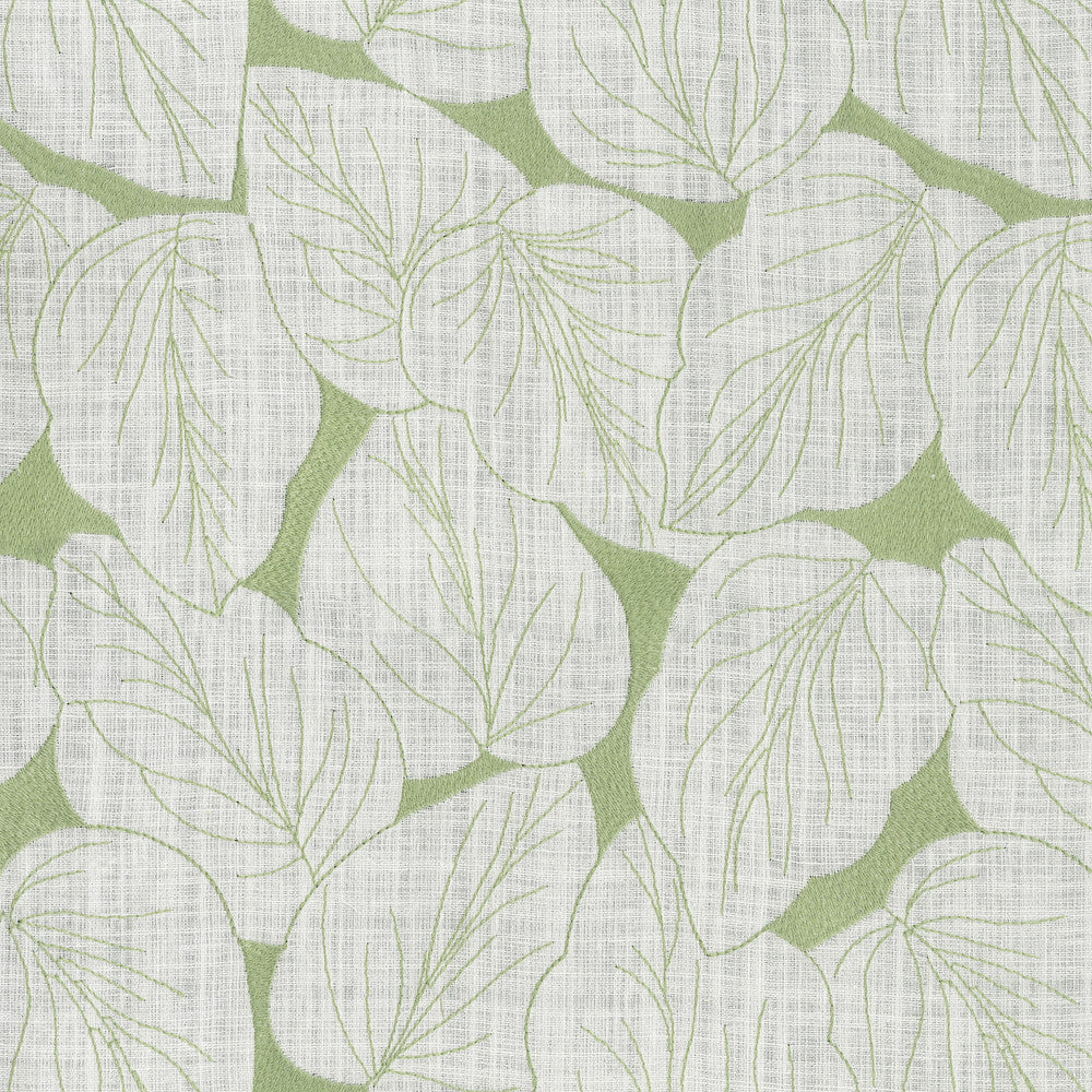 Philodendro Emb Celery 412581 by PKL Studio Designer Fabric Base 70% Polyester, 30% Cotton Emb 100% polyester India 51000 Horizontal: 12.8 and Vertical: 15.5 54 - Swanky Fabrics -