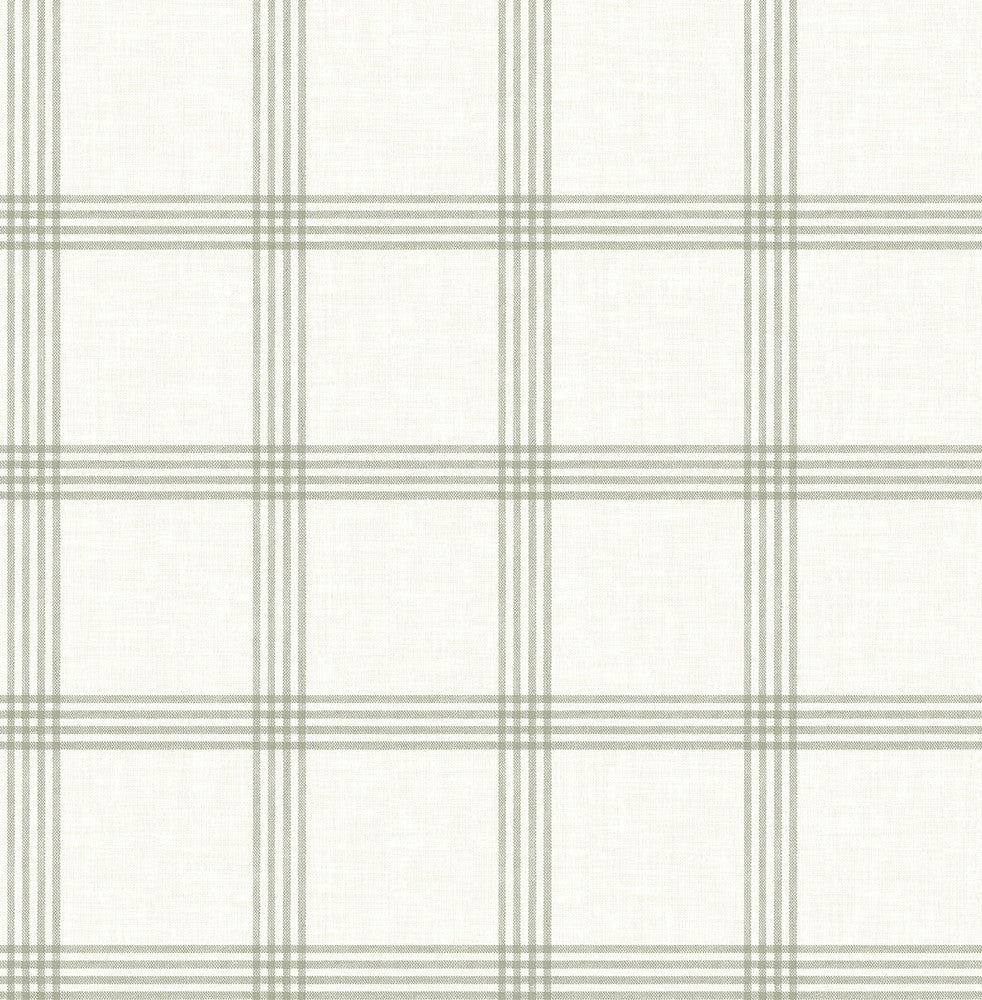 Twain Green Plaid Wallpaper by Chesapeake Designer Wildflower Covers about 56.4 square feet 20.5-in by 33-ft long roll Unpasted 5.2 - Swanky Fabrics -