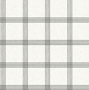 Twain Charcoal Plaid Wallpaper by Chesapeake Designer