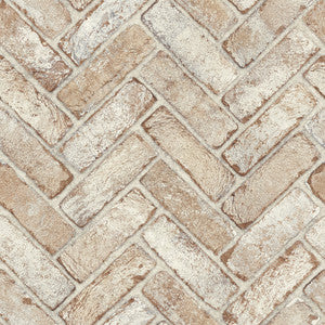 Canelle Rust Brick Herringbone Wallpaper by Chesapeake Designer