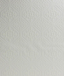 Brooklyn White Tin Paintable Wallpaper by Chesapeake Designer