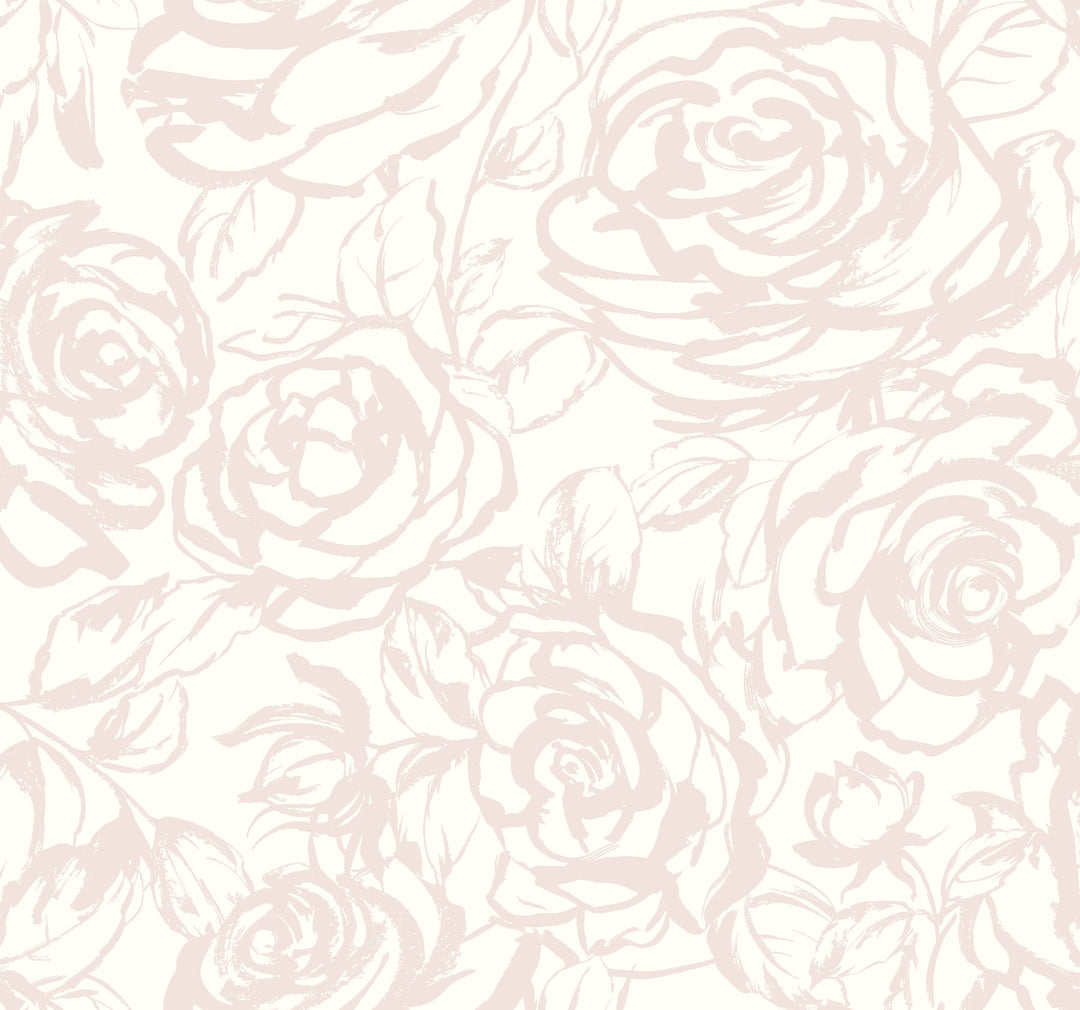 Nelda Light Pink Rose Wallpaper by A-Street Prints Designer